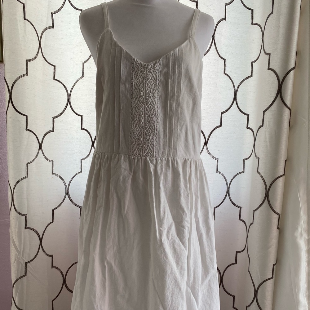 White Linen Rayon blend Dress